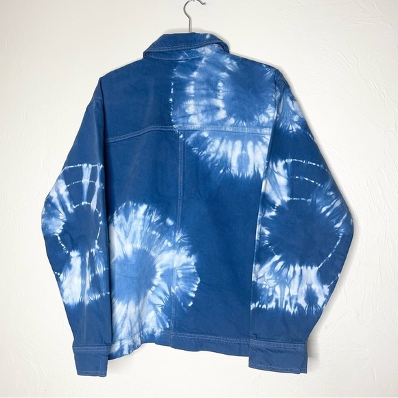 NWOT BDG Urban Outfitters Oversized Blue Denim Tie-Dye Jean Jacket Women’s XS - Picture 4 of 9